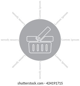 Shopping basket line icon - vector illustration