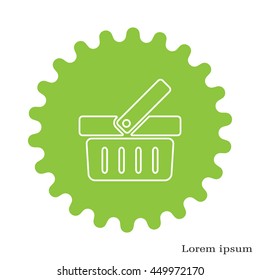 Shopping basket line icon - vector illustration