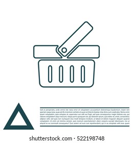 Shopping basket line icon - vector illustration