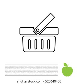 Shopping basket line icon - vector illustration