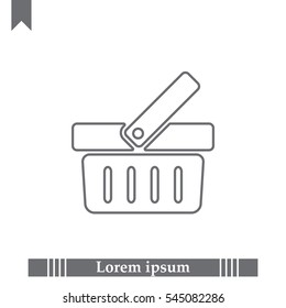 Shopping basket line icon - vector illustration