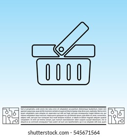 Shopping basket line icon - vector illustration