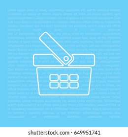 Shopping basket line icon - vector illustration