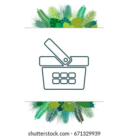 Shopping basket line icon - vector illustration