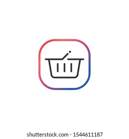 Shopping Basket  - Line Vector Icon