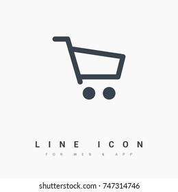 Shopping basket line vector icon