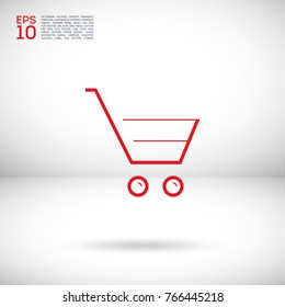 shopping basket line vector icon