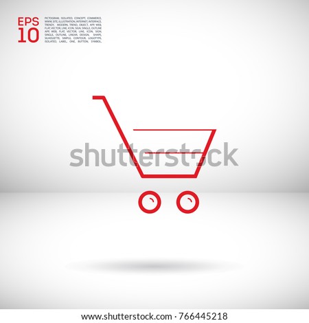 shopping basket line vector icon