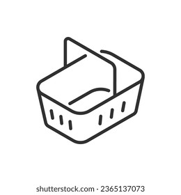 Shopping basket, linear icon isometric style. Line with editable stroke