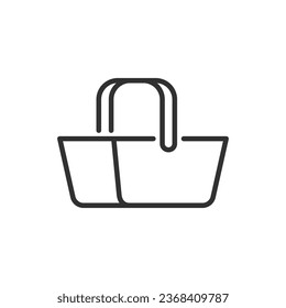 Shopping basket, linear icon. Line with editable stroke