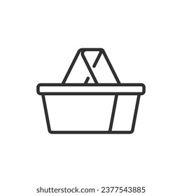 Shopping basket, linear icon. Line with editable stroke