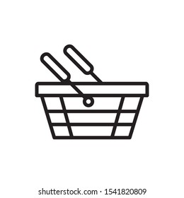 shopping basket market delivery icon vector illustration thick line