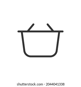 Shopping basket minimal line icon. Web stroke symbol design. Shopping basket sign isolated on a white background. Premium line icon.