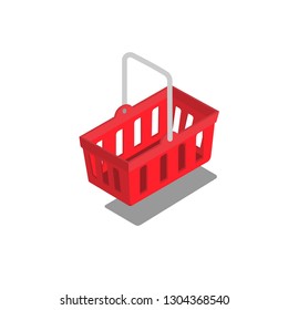 Shopping basket on white background , Isometric 
