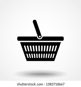 Shopping basket on white background. Vector illustration