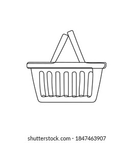 Shopping Basket One Line Drawing Vector Stock Vector (Royalty Free ...