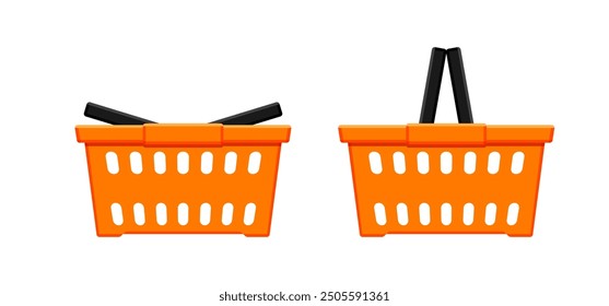 shopping basket orange, basket retail for supermarket, basket e-commerce icon