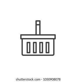 Shopping basket outline icon. linear style sign for mobile concept and web design. simple line vector icon. Symbol, logo illustration. Pixel perfect vector graphics