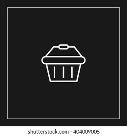 shopping basket outline icon. shopping basket vector illustration
