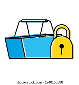 shopping basket with padlock secure