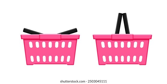 shopping basket pink, basket retail for supermarket, basket e-commerce icon