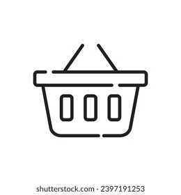 Shopping basket. Pixel perfect, editable stroke