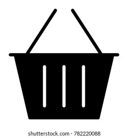 Shopping Basket Pixel Perfect Vector Silhouette Icon 48x48 Ready for 24x24 Grid for Web Graphics and Apps with Editable Stroke. Simple Minimal Pictogram