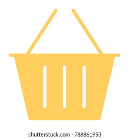 Shopping Basket Pixel Perfect Vector Silhouette Icon 48x48 Ready for 24x24 Grid for Web Graphics and Apps with Editable Stroke. Simple Minimal Pictogram