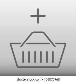 Shopping Basket With Plus Sign Vector Icon Illustration