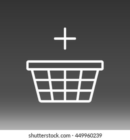 Shopping Basket With Plus Sign Vector Icon Illustration