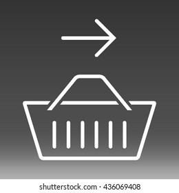 Shopping Basket With Right Arrow Vector Icon Illustration