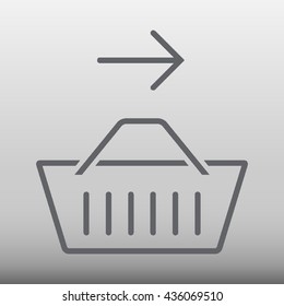 Shopping Basket With Right Arrow Vector Icon Illustration