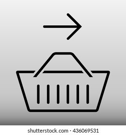 Shopping Basket With Right Arrow Vector Icon Illustration