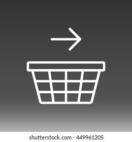 Shopping Basket With Right Arrow Vector Icon Illustration