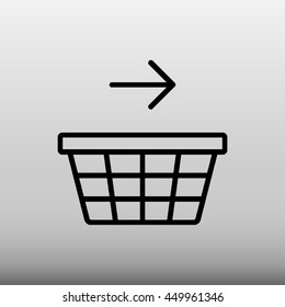 Shopping Basket With Right Arrow Vector Icon Illustration