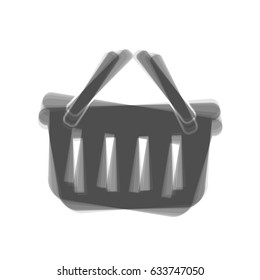 Shopping basket sign. Vector. Gray icon shaked at white background.