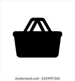 Shopping basket silhouette vector illustration on white background
