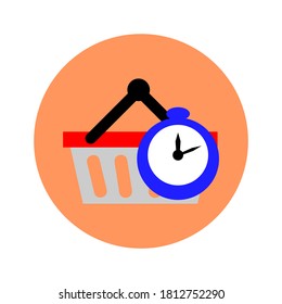 Shopping basket simple icon isolated. Store cart icon. Flat vector Illustration. Good for web and mobile design.