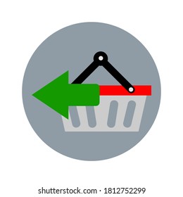 Shopping basket simple icon isolated. Store cart icon. Flat vector Illustration. Good for web and mobile design.