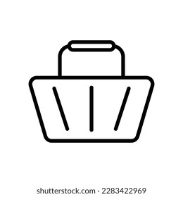 cesta de compras línea simple icono vectorial eps 10, trazo editable
