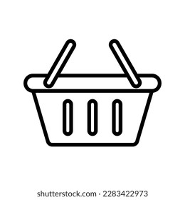 cesta de compras línea simple icono vectorial eps 10, trazo editable