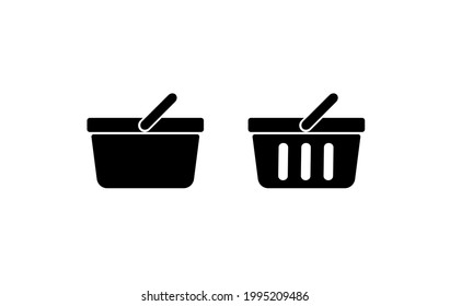 Shopping basket simple thin line icon vector illustration