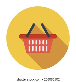 Shopping basket. Single flat color icon. Vector illustration.