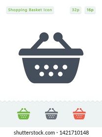 Shopping Basket - Sticker Icons. A professional, pixel aligned icon.
