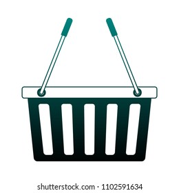 Shopping basket symbol in blue lines