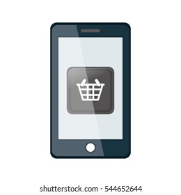 Shopping basket symbol icon vector illustration graphic design