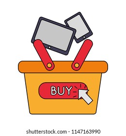 shopping basket tablet computer smartphone buy online