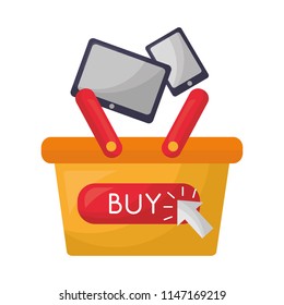 shopping basket tablet computer smartphone buy online