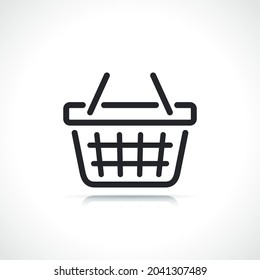 icono de línea delgada de la cesta de compras