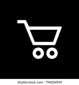Shopping basket trolley icon for simple flat style ui design.